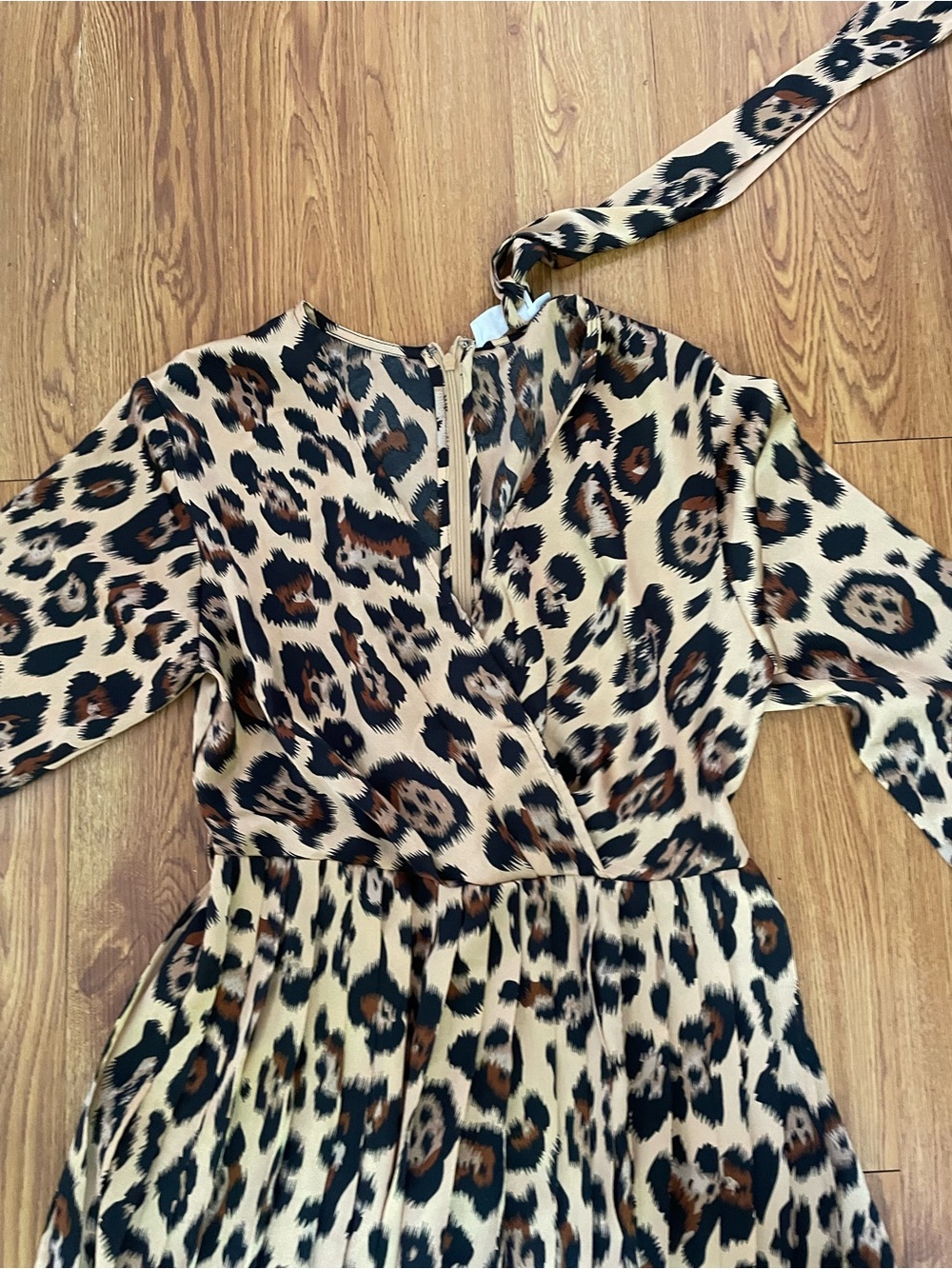 Leopard-Print Wrap Maxi Dress in Brown - Picture 4 of 10